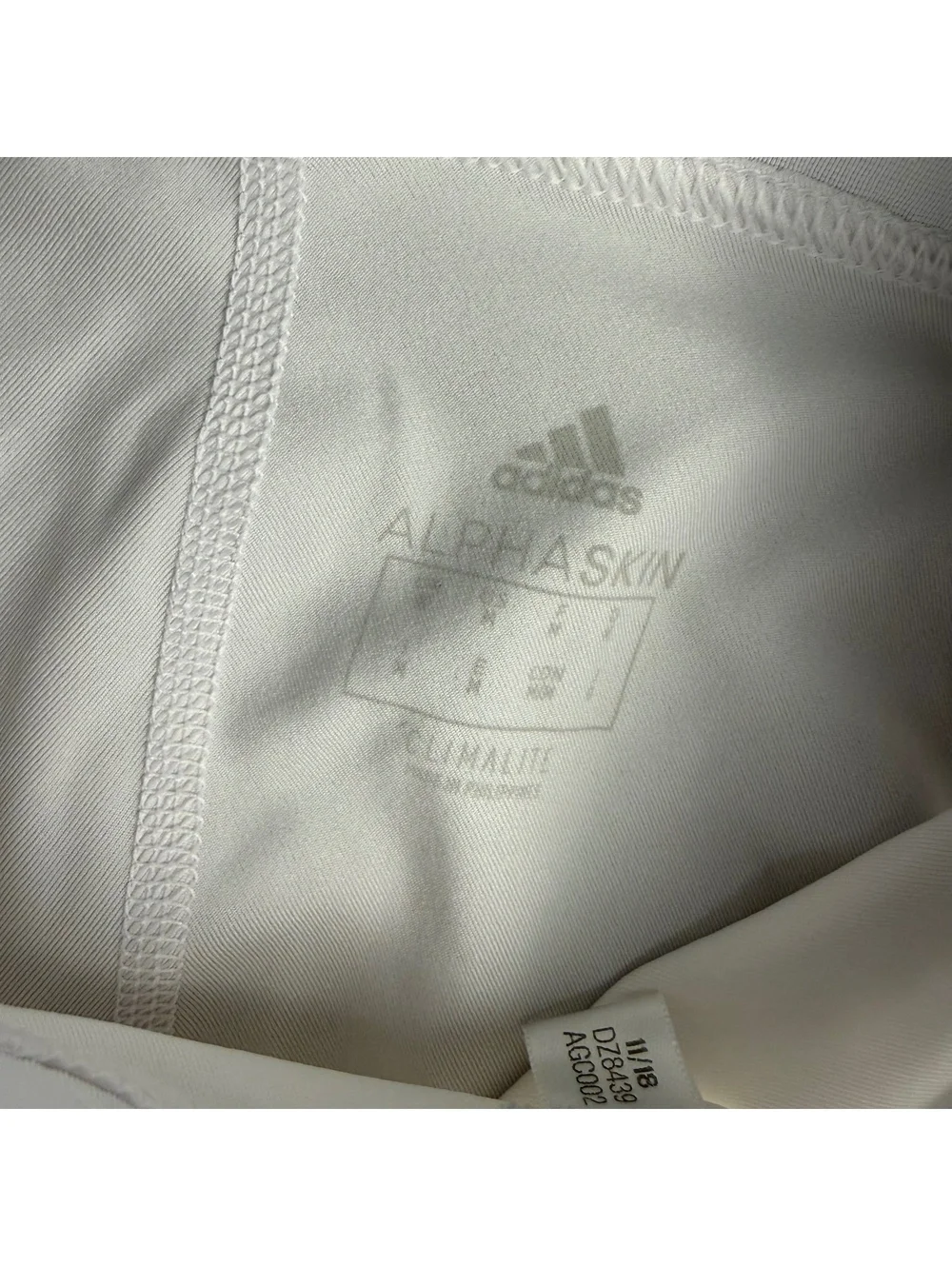 Adidas Climalite Alphaskin Compression Tights DZ8439 White Men Medium 28” 353